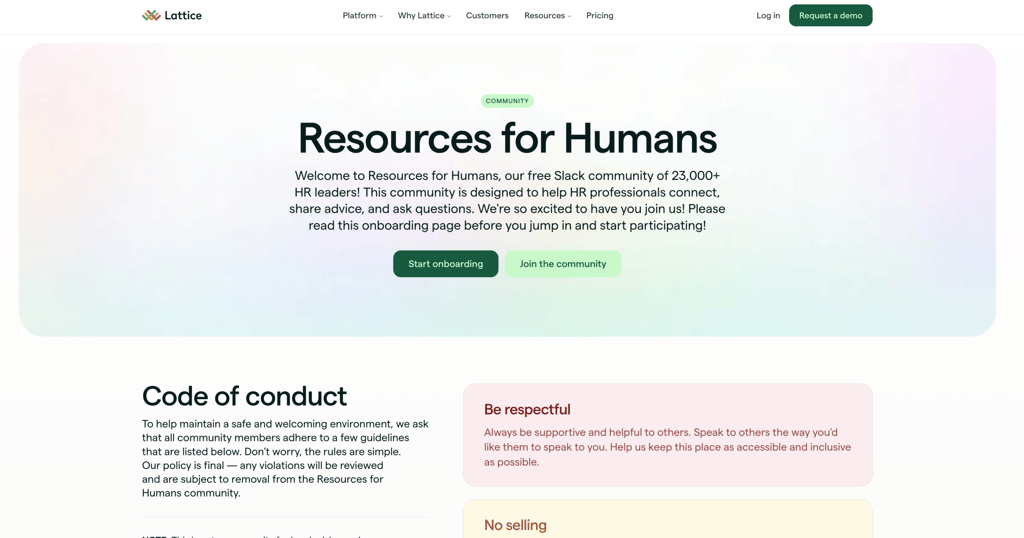 Resources for Humans community