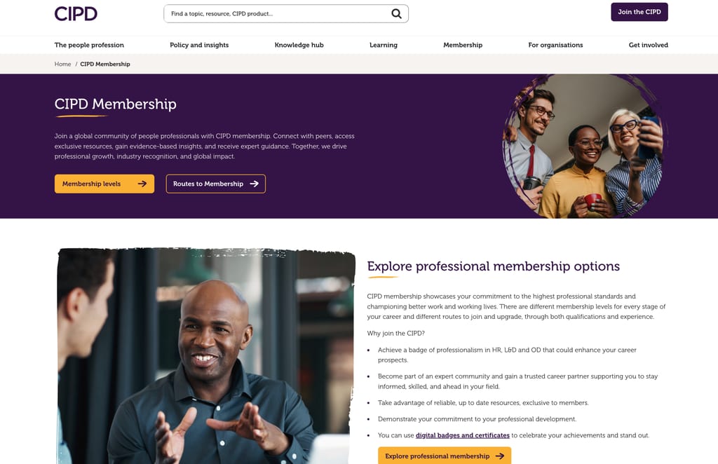 CIPD membership page