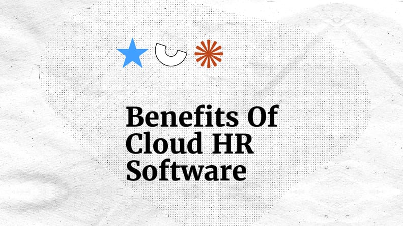 Benefits of cloud hr software text on white background