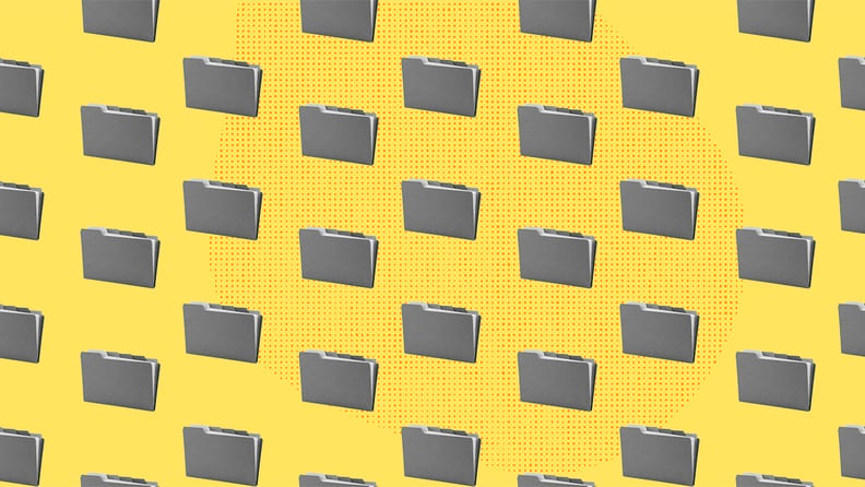 Yellow image with dozens of grey folders across the image is meant to represent the countless EOR choices and the difficult decision in telling them apart and choosing the right one for your needs.