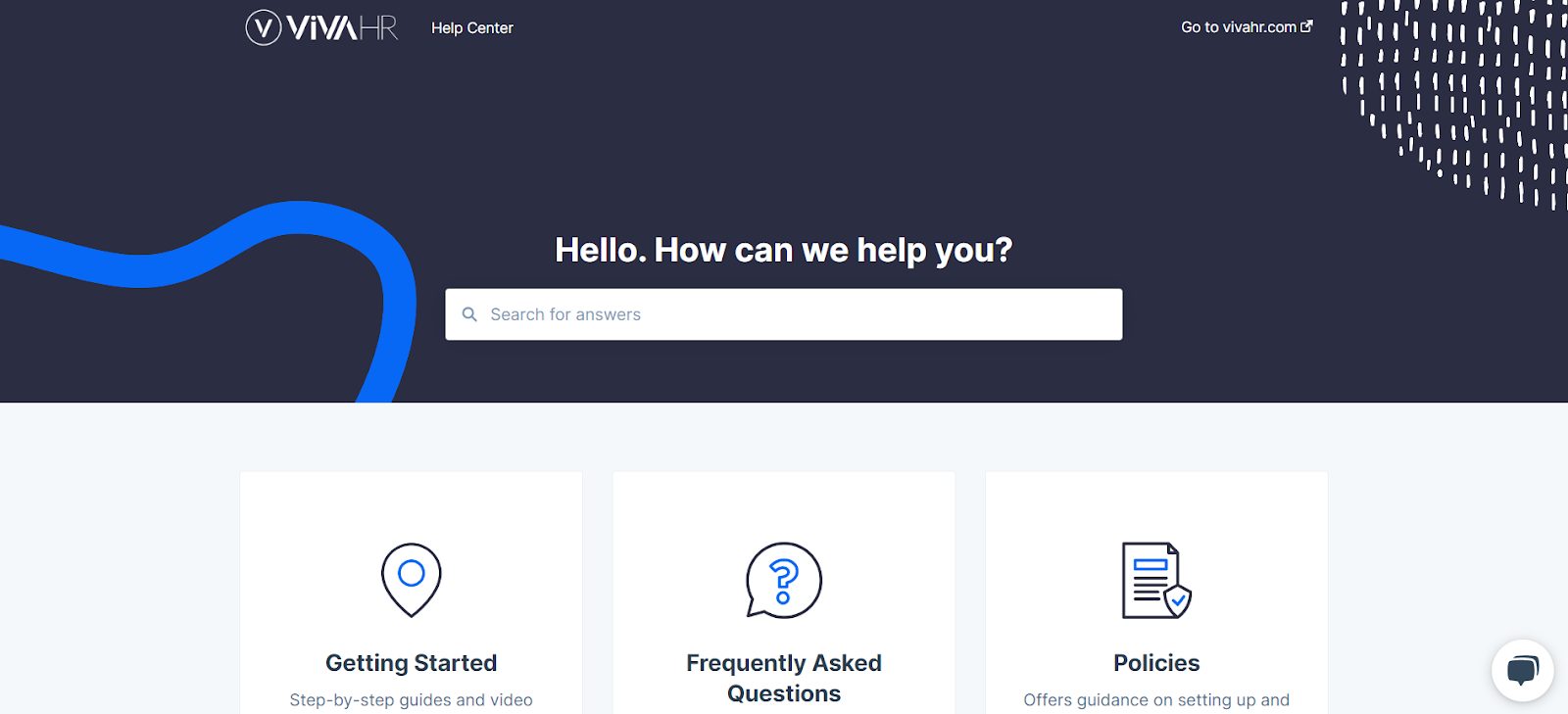 screenshot of vivahr customer support