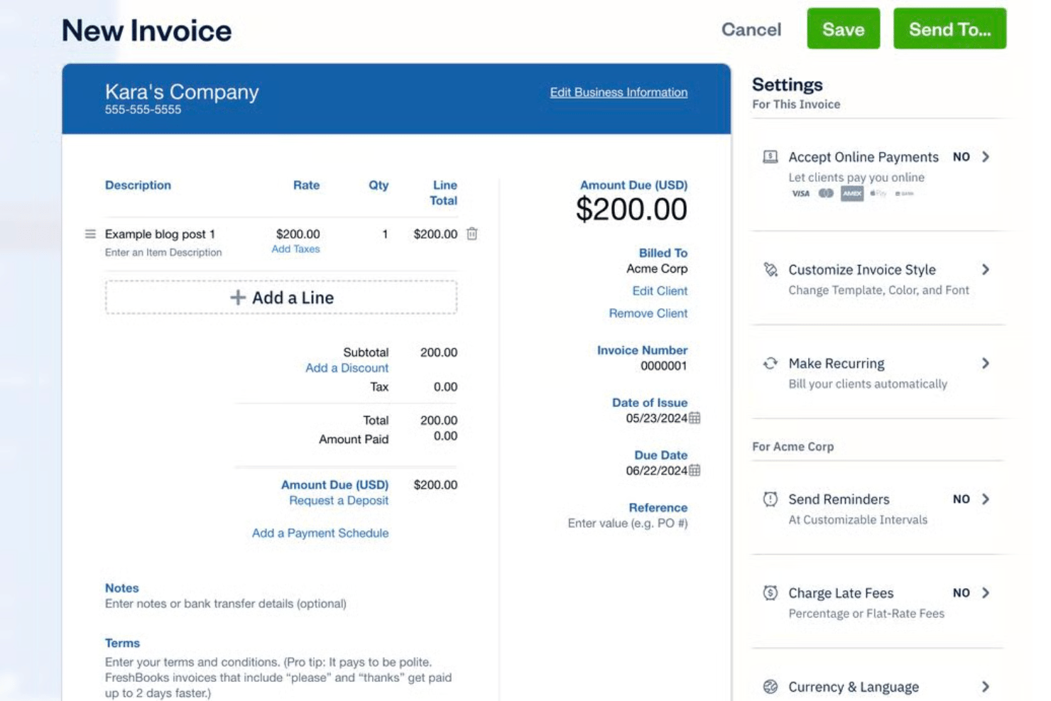 screenshot - FreshBooks Bewertung 2026: Vorteile, Nachteile, Funktionen und Preise