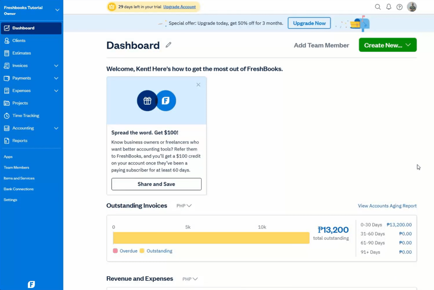 screenshot - FreshBooks Bewertung 2026: Vorteile, Nachteile, Funktionen und Preise