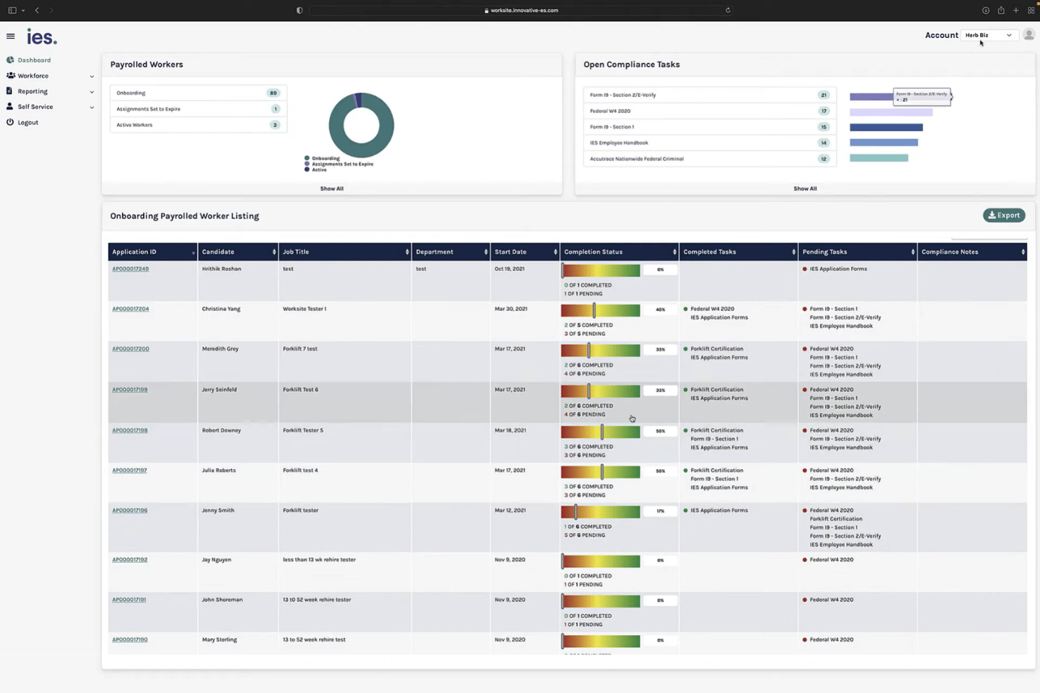 Innovative Employee Solutions handles onboarding and workforce compliance.