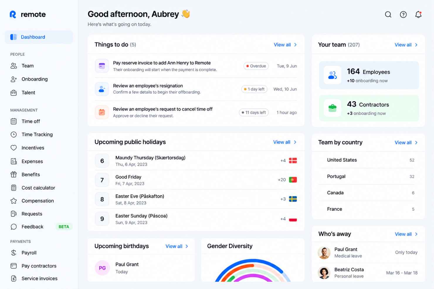 Remote simplifies global hiring, payroll, and compliance for distributed teams.