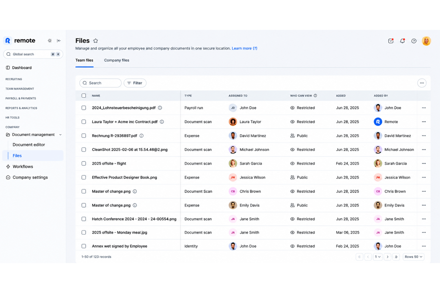 Remote document portal with contracts, forms, and compliance paperwork.