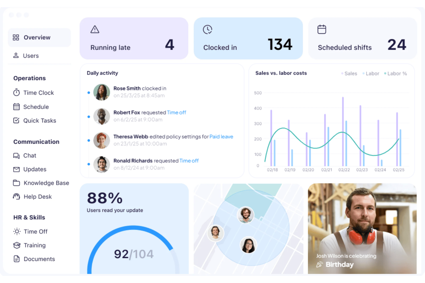 Connecteam helps teams manage HR, scheduling, communication, and time tracking.