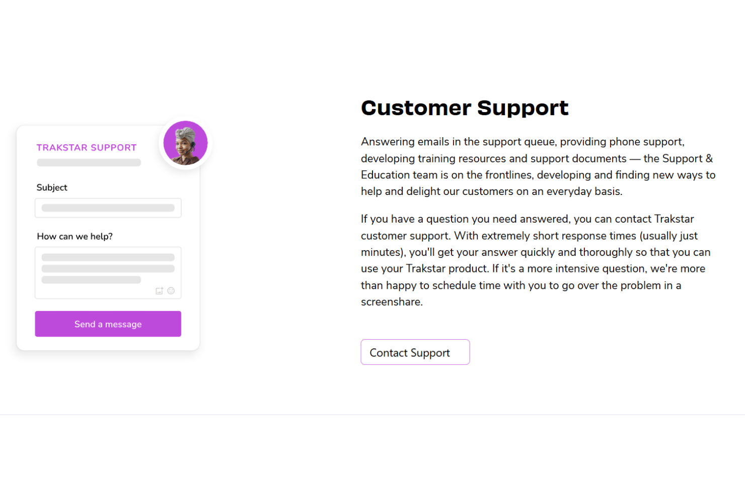 Trakstar customer support