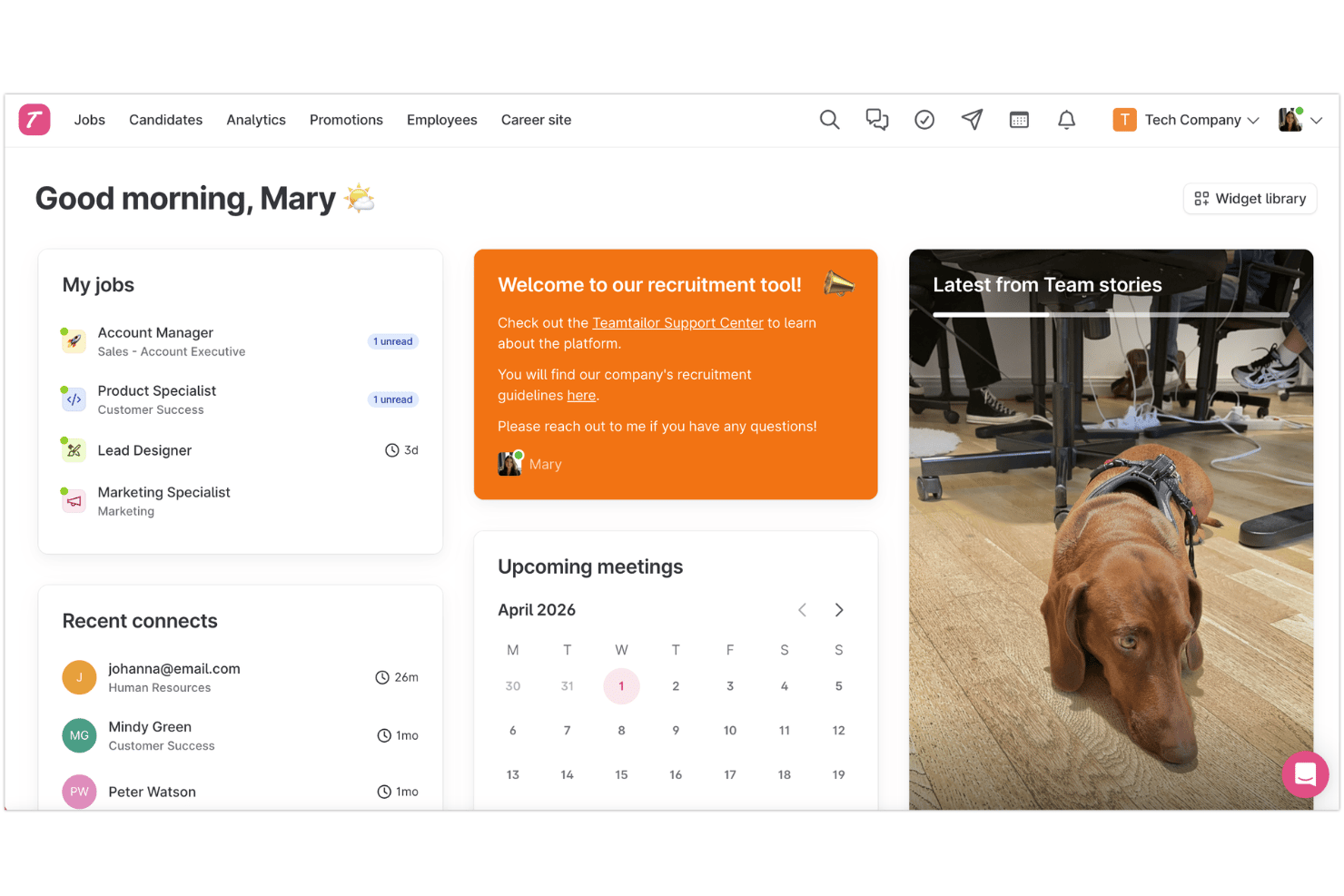 Teamtailor streamlines hiring with branded recruiting workflows.