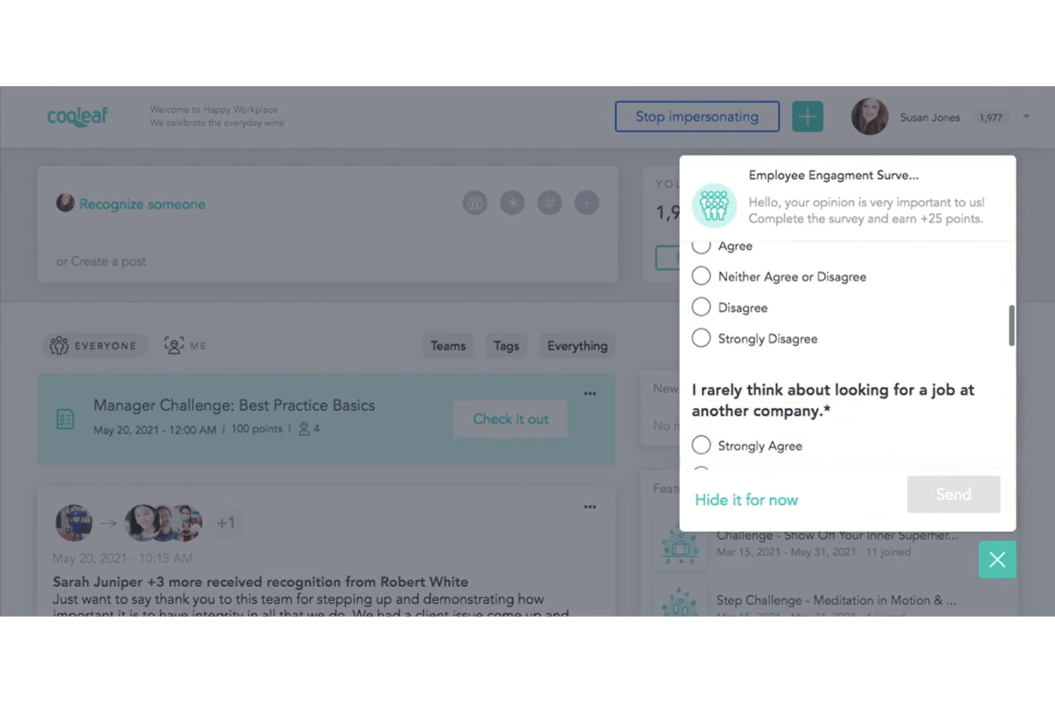 screenshot - Avis sur Cooleaf 2026 : avantages, inconvénients, fonctionnalités clés et tarification