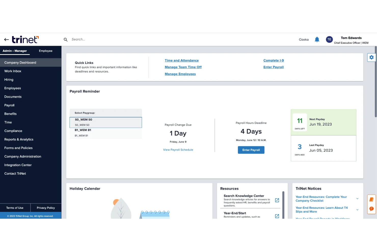 TriNet helps businesses manage HR, payroll, benefits, and compliance.