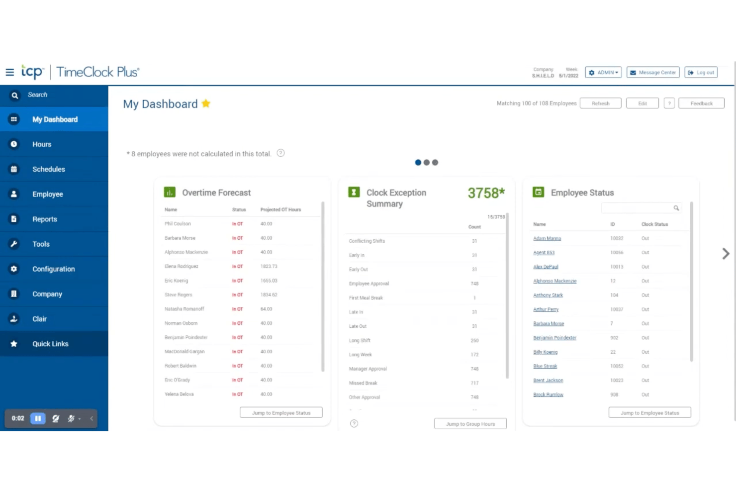 TimeClock Plus streamlines time tracking and scheduling for compliance-focused teams.