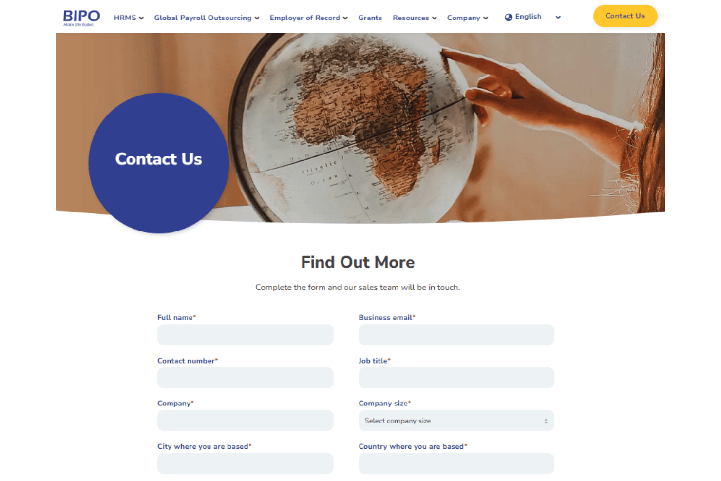 BIPO customer support dashboard with HR advisory assistance