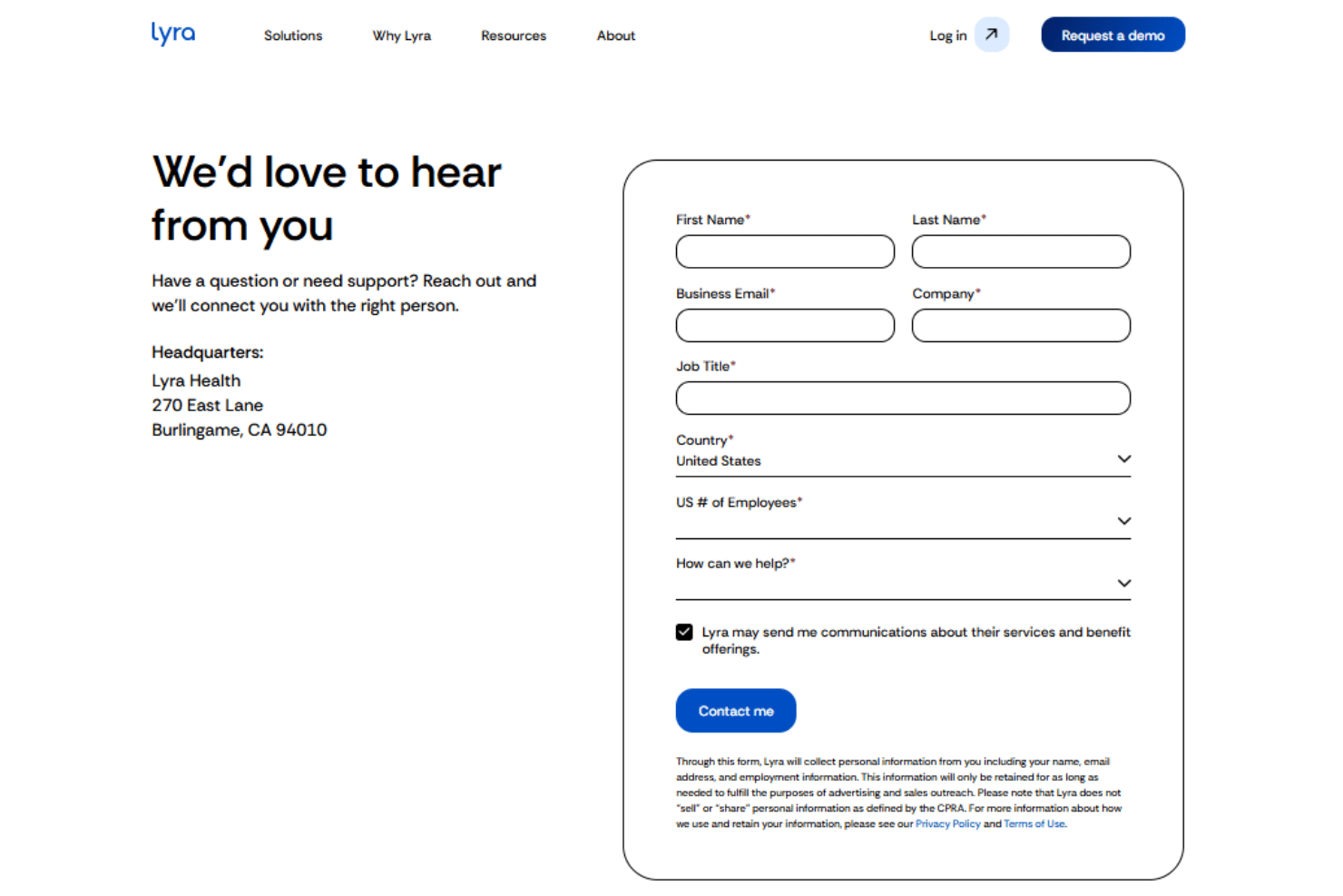 Lyra support platform with Care Navigators and crisis services.