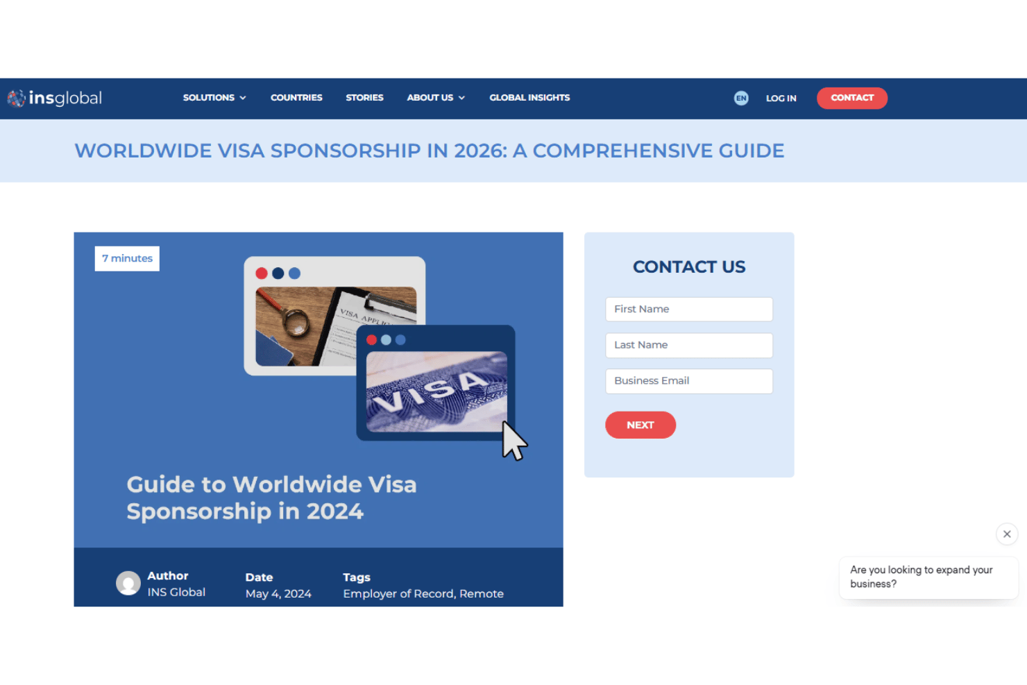 screenshot - INS Global Bewertung: Vorteile, Nachteile, Funktionen und Preisübersicht