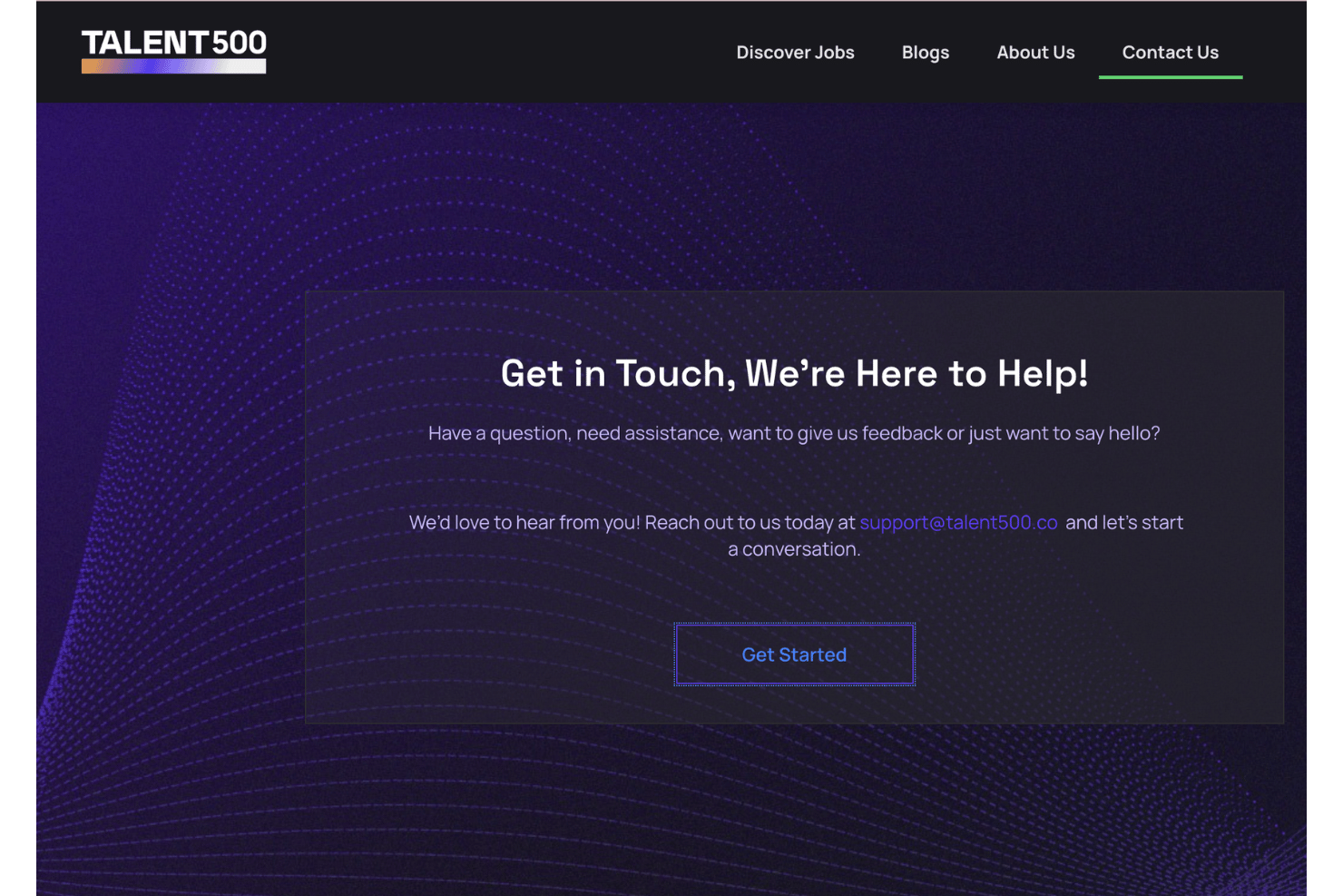 Talent500 support page