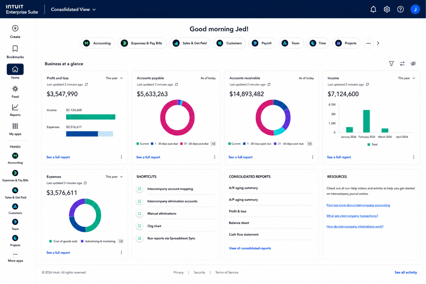Intuit Enterprise Suite unifies finance, HR, and operations to help growing businesses scale with confidence.