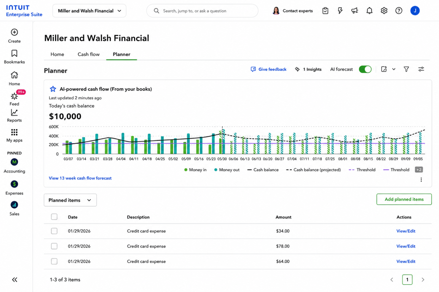 screenshot - Intuit Enterprise Suite Test 2026: Vorteile, Nachteile, Funktionen und Preise