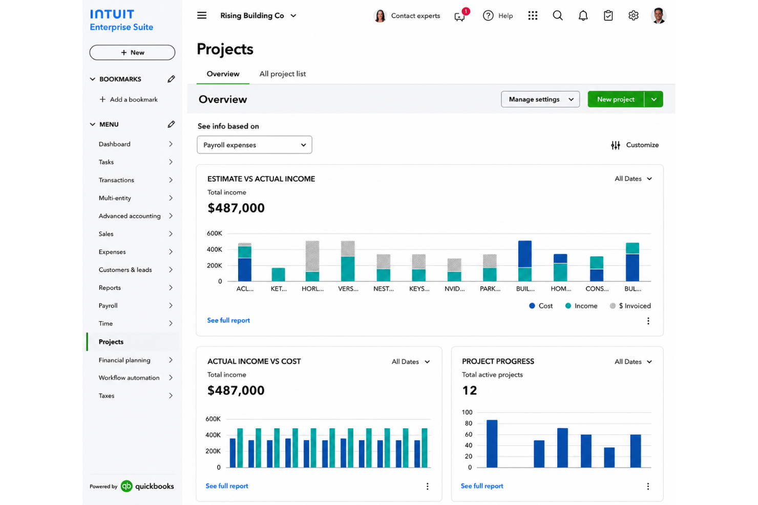 screenshot - Intuit Enterprise Suite Test 2026: Vorteile, Nachteile, Funktionen und Preise