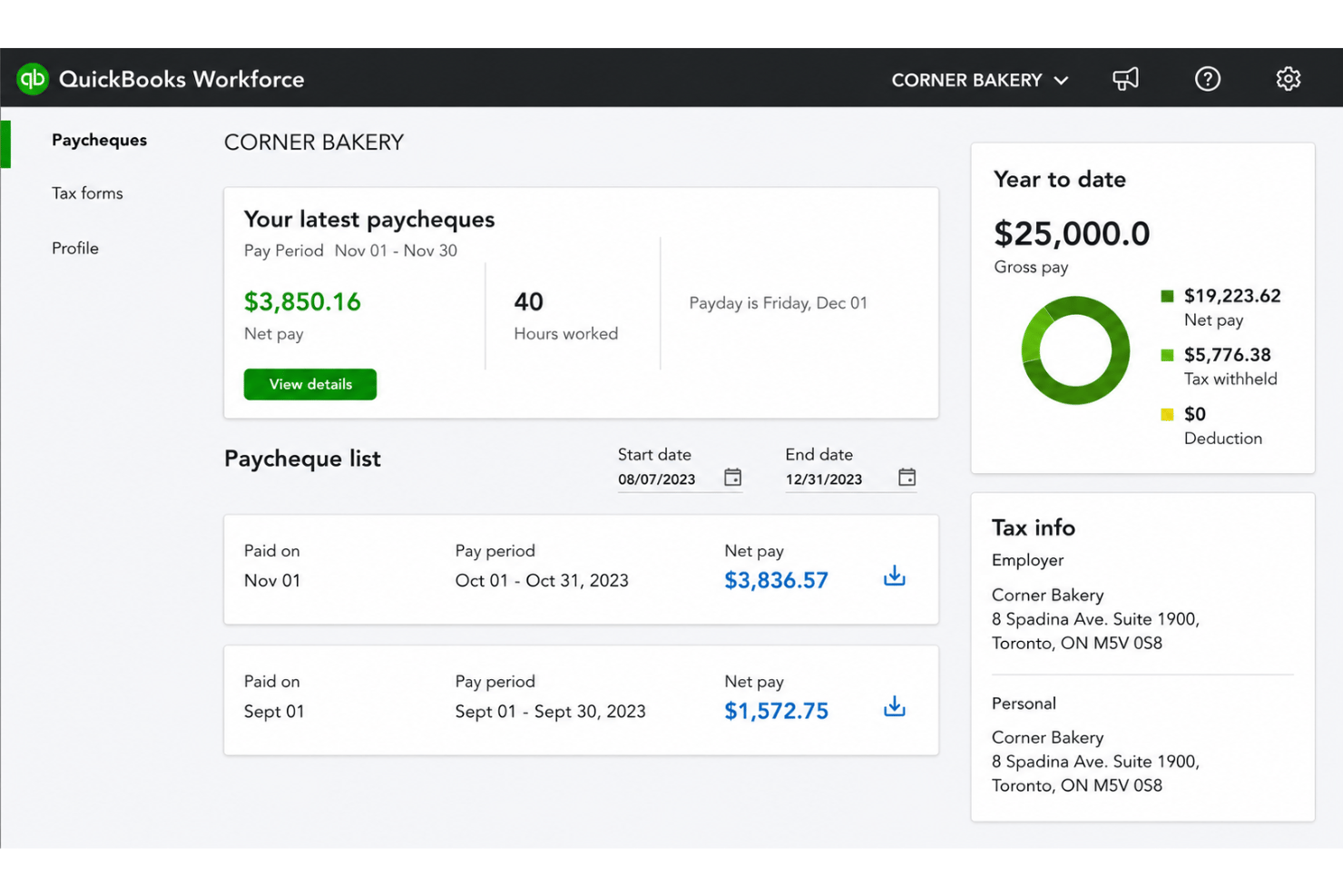 QuickBooks Workforce simplifies payroll and employee self-service in one connected platform.