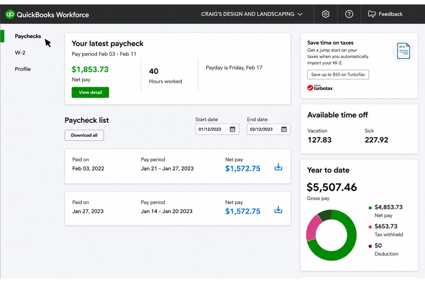 screenshot - QuickBooks Workforce Review: Features, Pros, Cons and Pricing