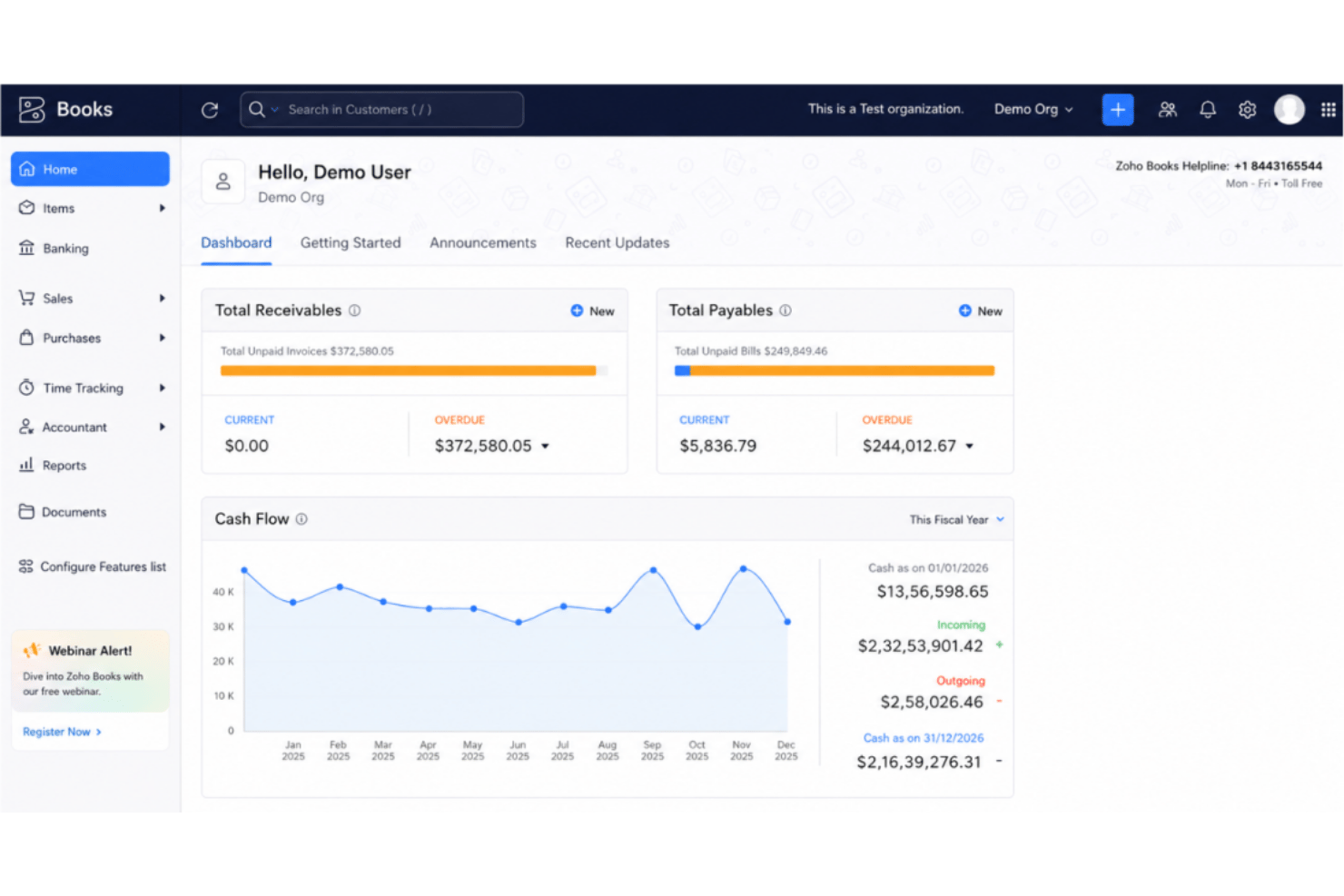 Zoho Books unifies HR, payroll, and accounting to simplify business operations.