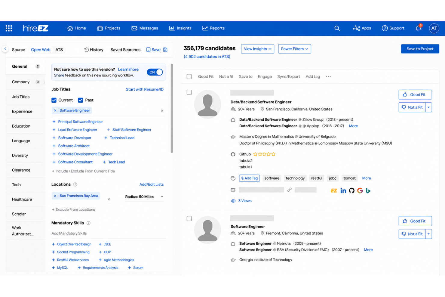 screenshot - Recensione di hireEZ: Pro, Contro, Caratteristiche e Prezzi Spiegati