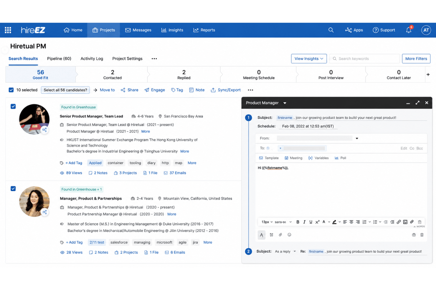 screenshot - Recensione di hireEZ: Pro, Contro, Caratteristiche e Prezzi Spiegati