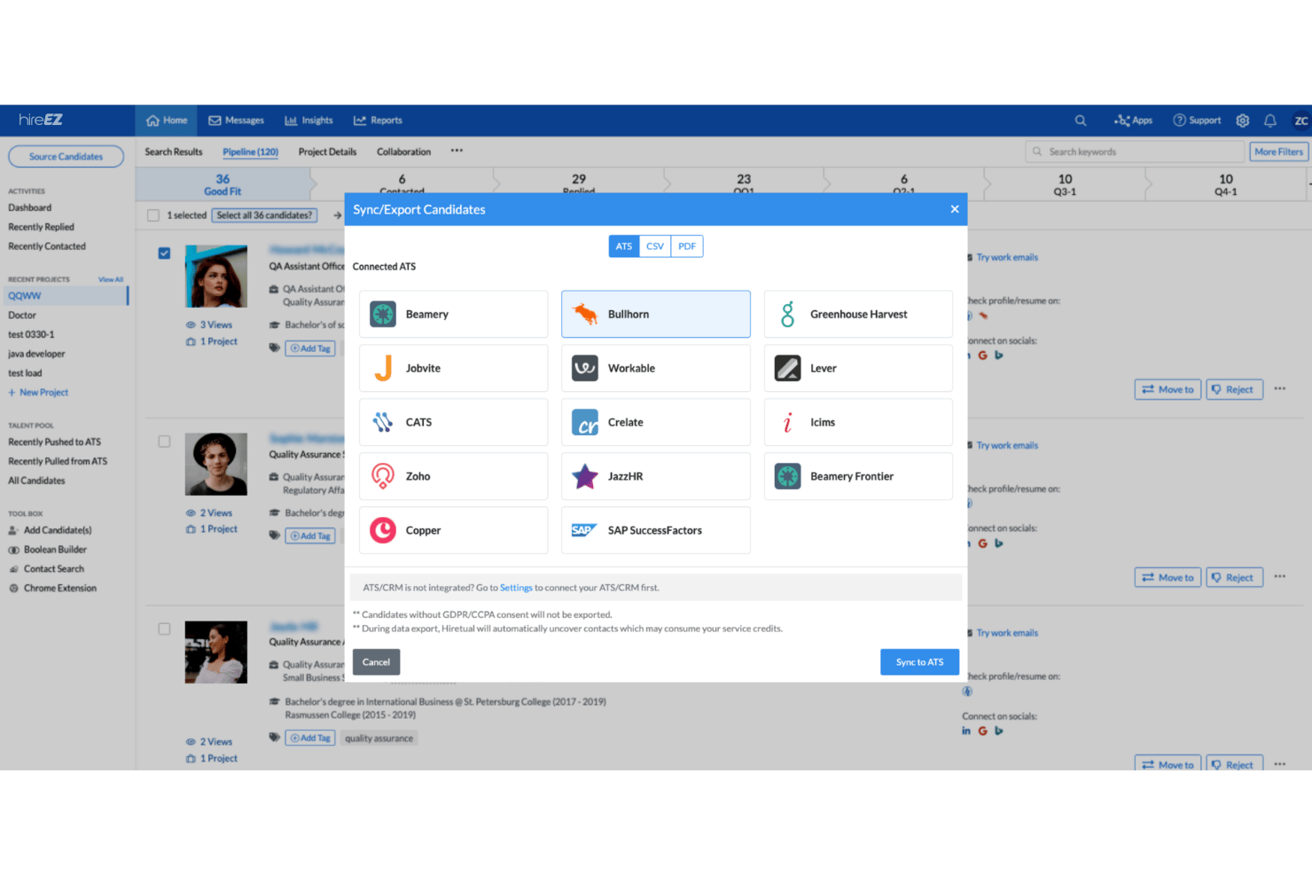 screenshot - Recensione di hireEZ: Pro, Contro, Caratteristiche e Prezzi Spiegati