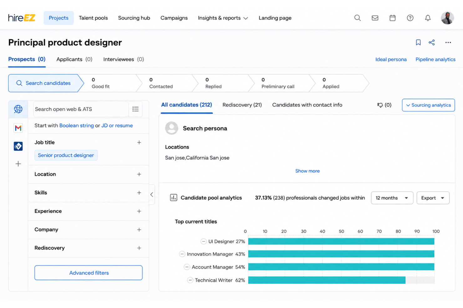 screenshot - Recensione di hireEZ: Pro, Contro, Caratteristiche e Prezzi Spiegati