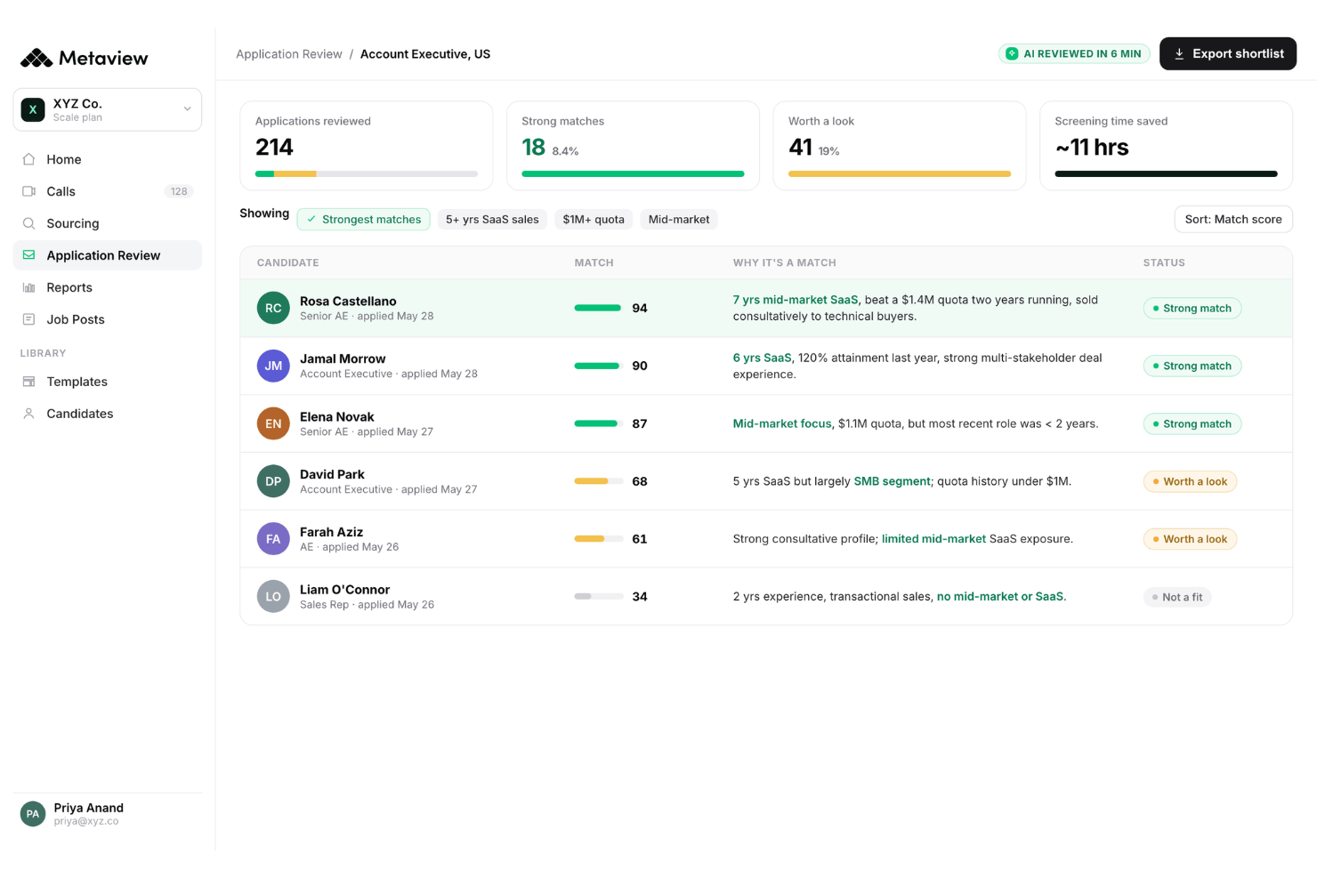screenshot - Metaview Review: Pros, Cons, Features and Pricing Overview