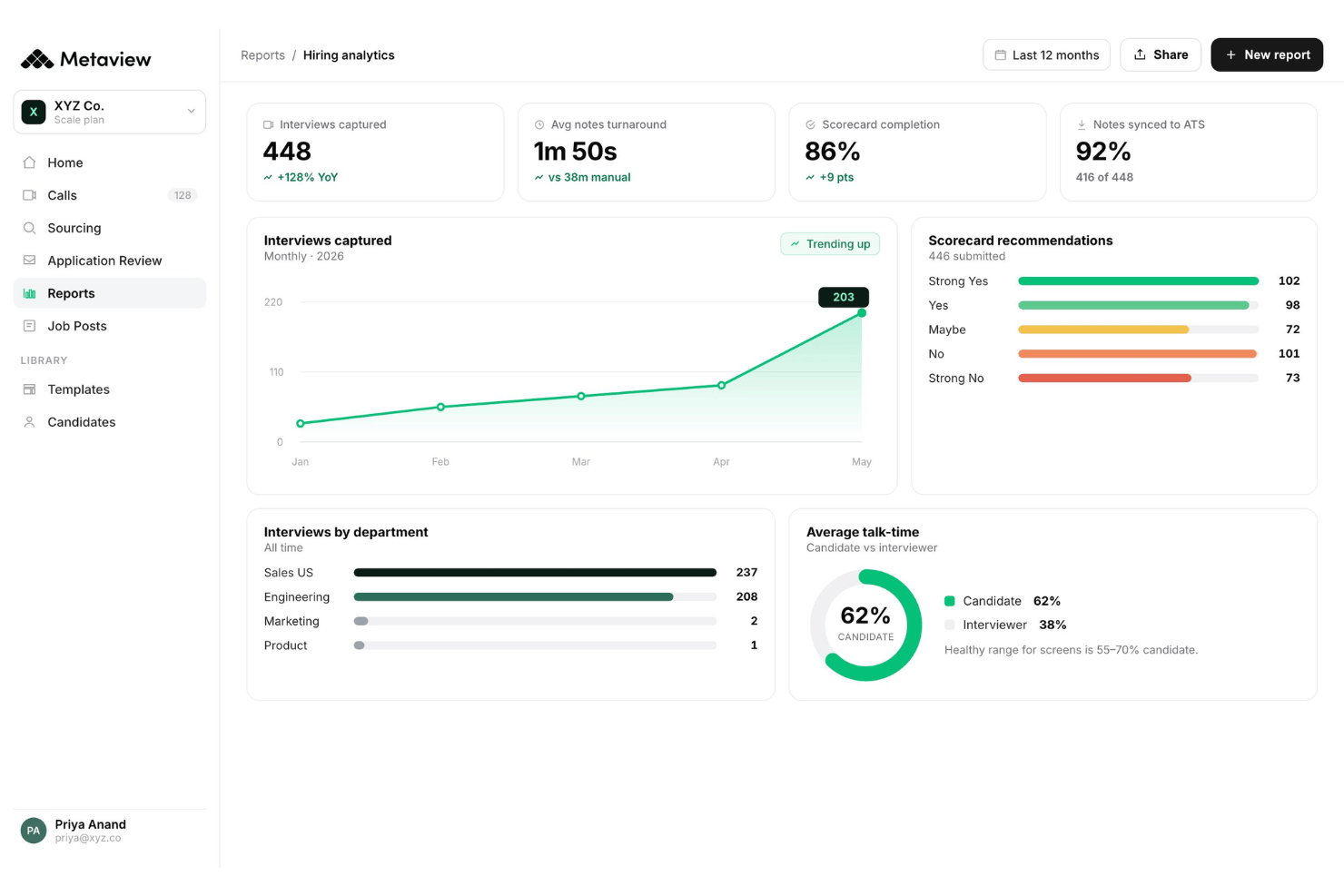Metaview helps recruiting teams automate interview documentation and improve hiring decisions with AI.