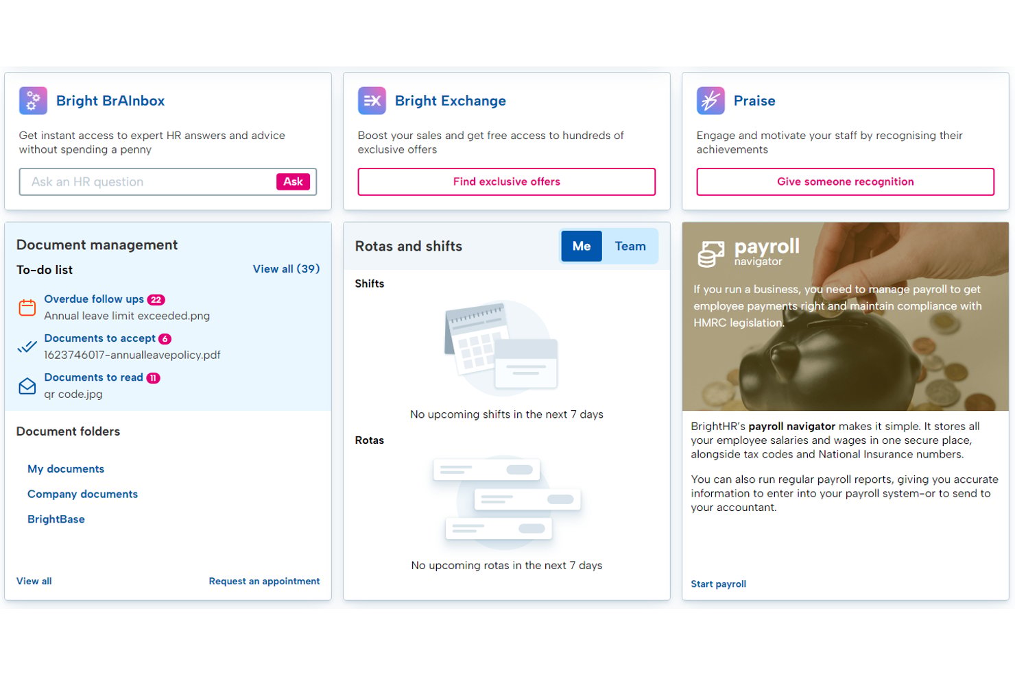 screenshot - Avis sur BrightHR : fonctionnalités clés, avantages, inconvénients et tarifs