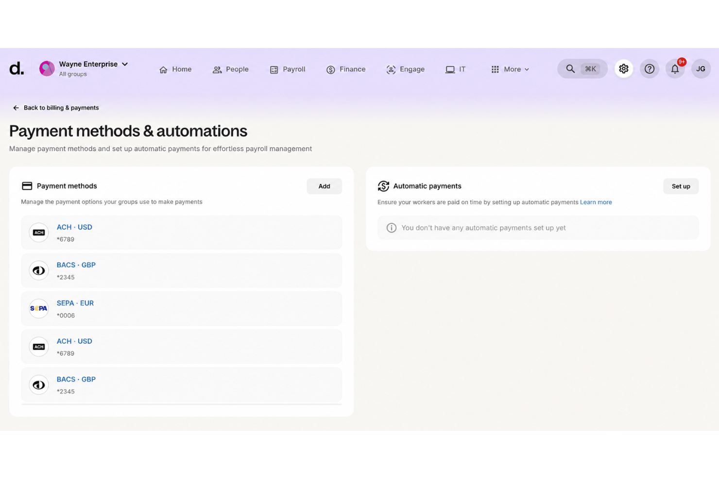 Deel Hire contractor payments with currencies and batch payment tools.