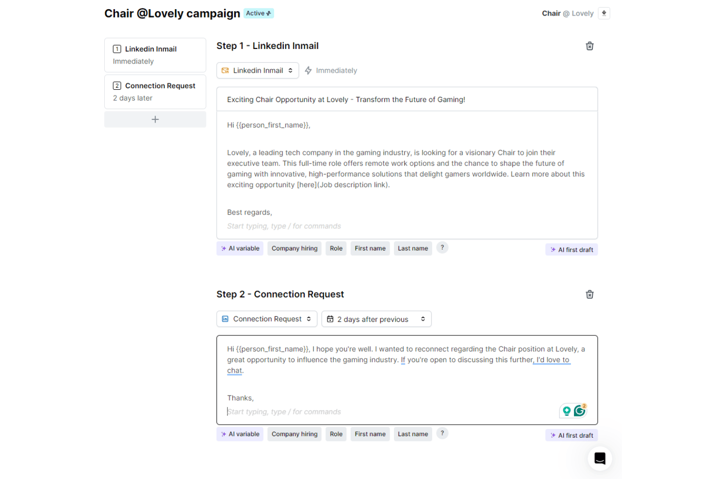 Atlas candidate communications with outreach, scheduling, and call notes.