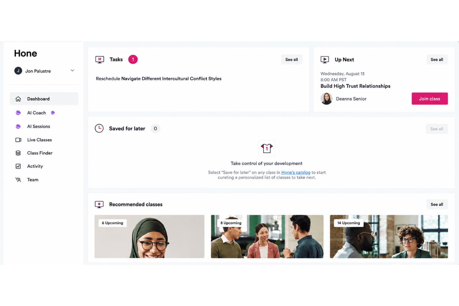 Hone learning tracks with customized leadership classes and programs.