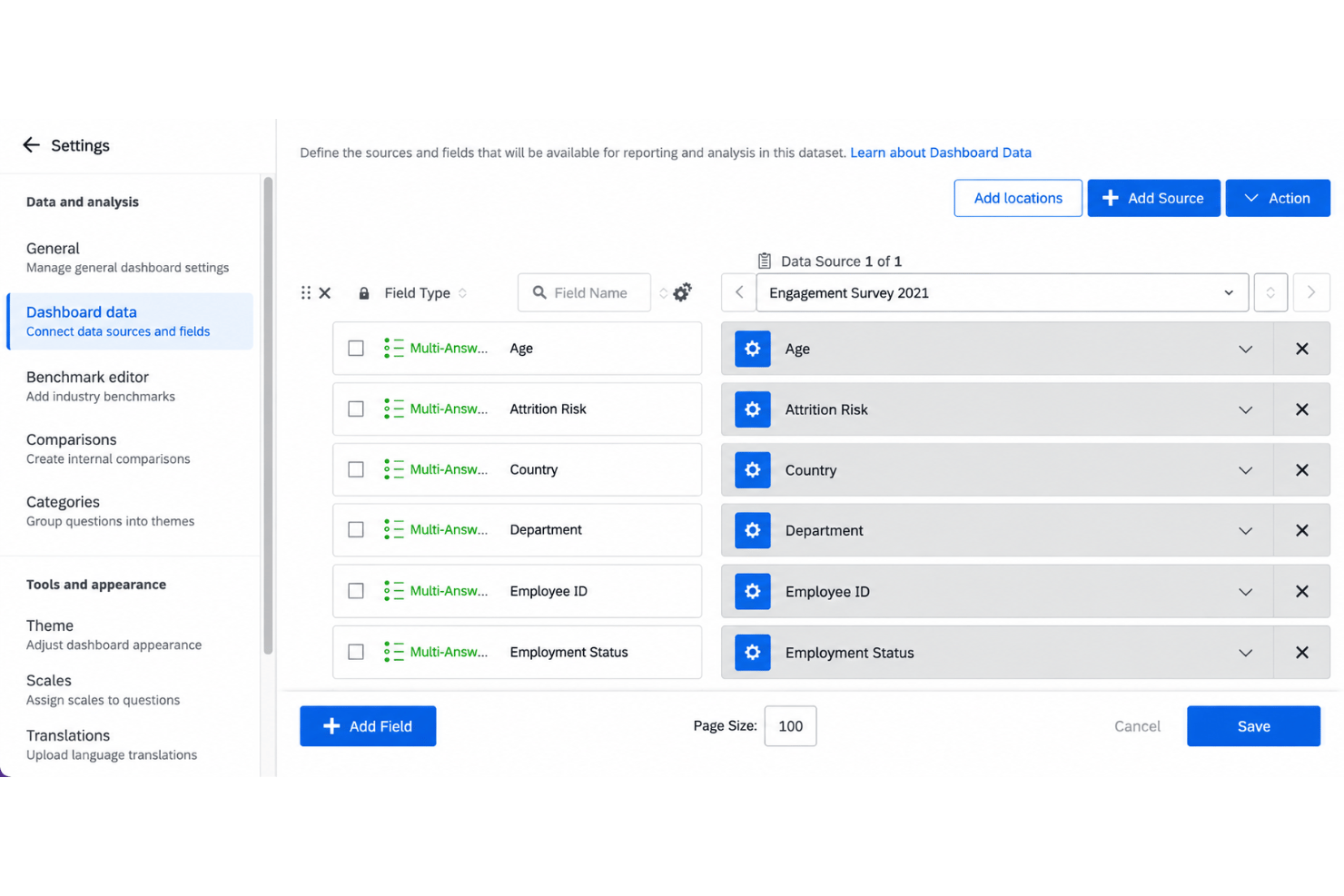 Qualtrics dashboard with engagement, feedback, and retention insights.