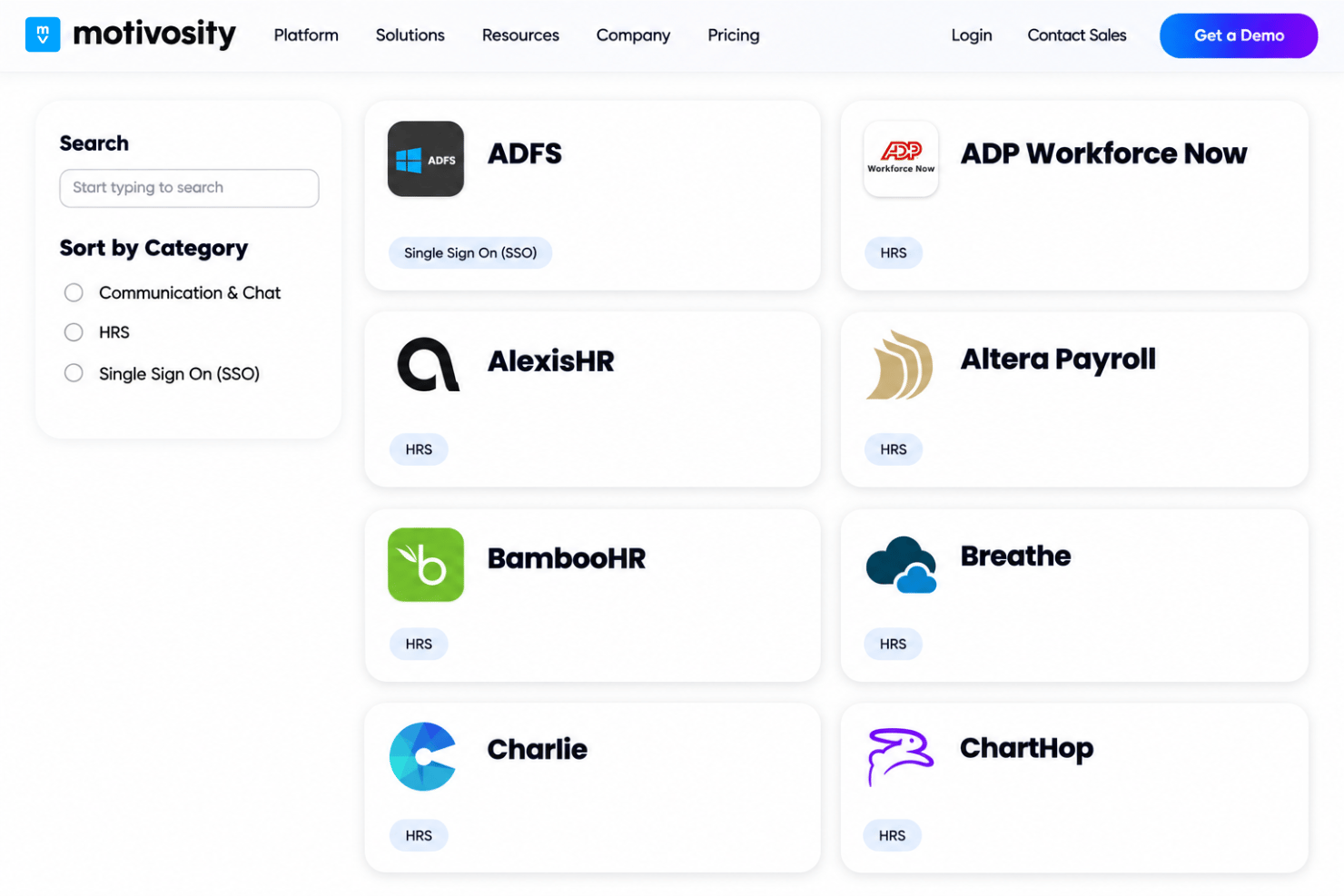 Motivosity integrations with ADP Workforce Now, BambooHR, Rippling, Slack, Microsoft Teams, and UKG.