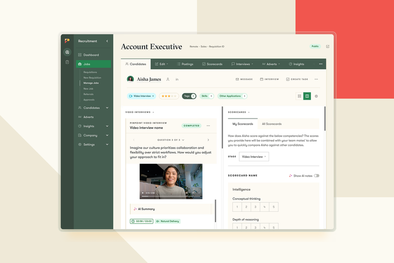 Pinpoint Adds One-Way Video Interviews and AI Match Score