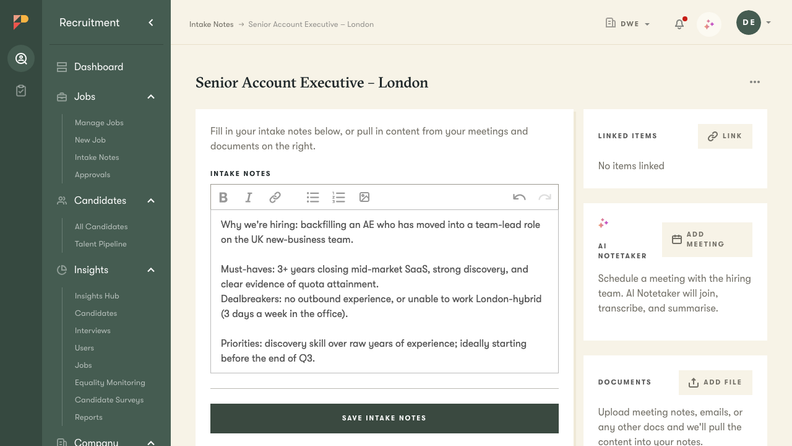 Pinpoint Adds Hiring Copilot, MCP Integration, and Hiring Intake Notes