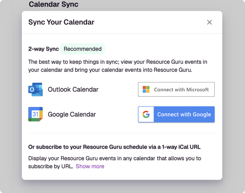 Resource Guru Adds More Control Over Calendar Sync