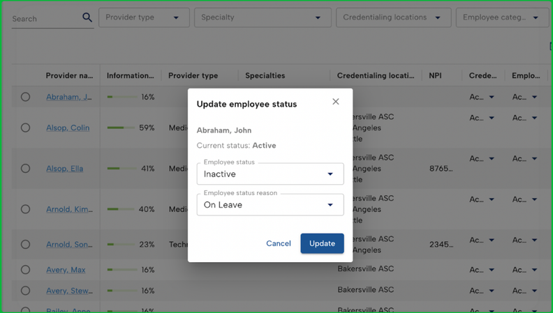 MedTrainer Lets You Track Provider Status Change Reasons