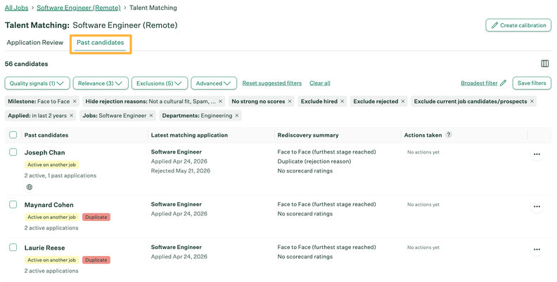 Greenhouse Adds Past Candidates Tab and Hired Notifications