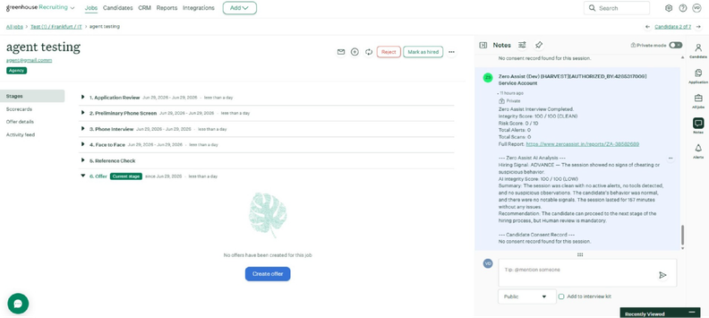 Greenhouse Adds Zero Assist Interview Integrity Integration