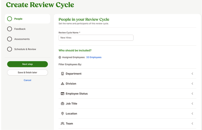 BambooHR Adds Team Filtering for Reviews and Goals