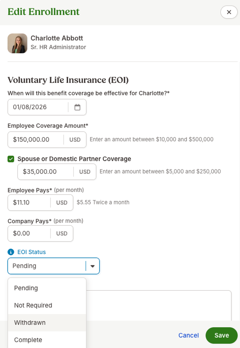 BambooHR Adds EOI Status Visibility in Employee Profiles
