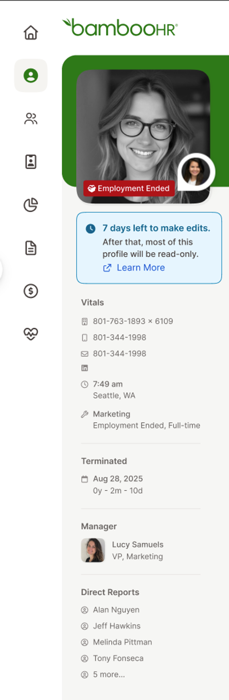 BambooHR Enhances Management of Terminated Employee Records