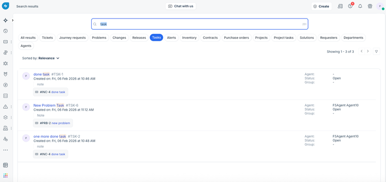 Freshservice Enhances Global Search and Dashboards With Task Support