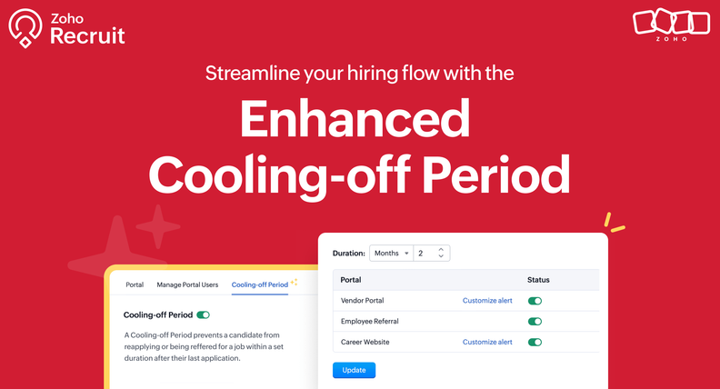 Zoho Recruit August updates: bulk actions, Zia summary & cooling-off