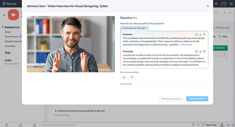 Zoho Recruit Introduces AI Interview Insights